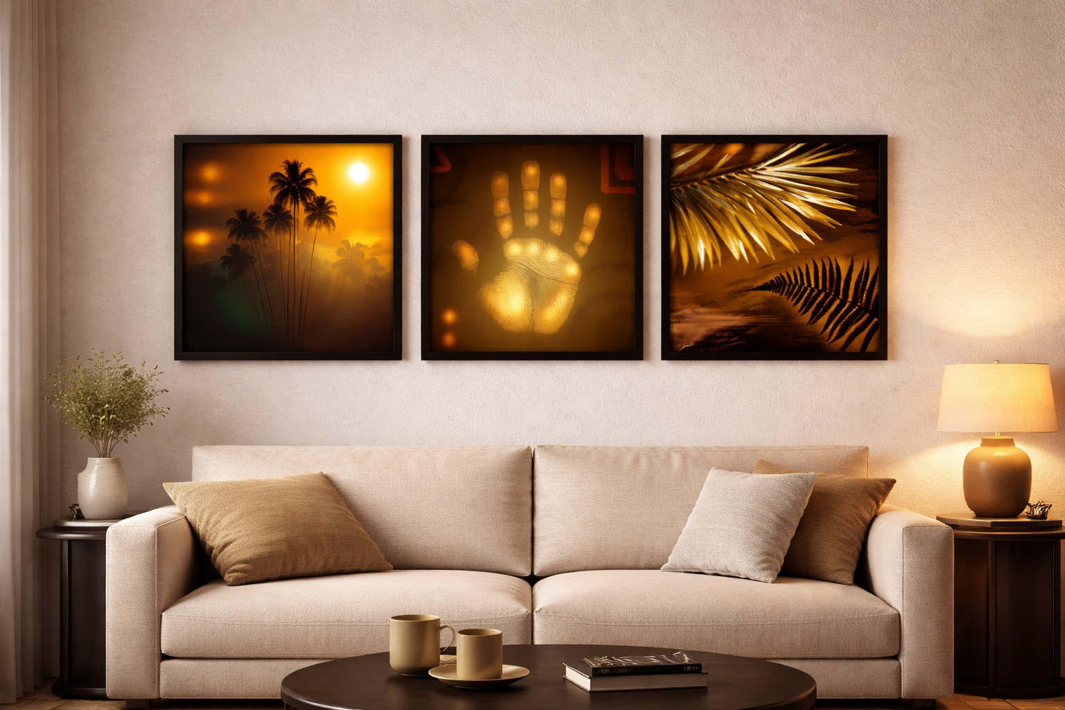 "Palmeras Atardecer Dorado": imagen 2